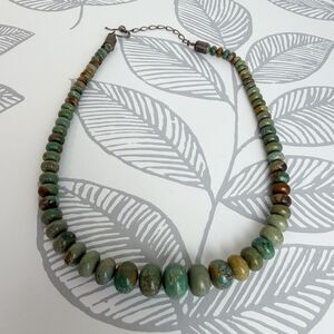 Jay King Necklace DTR 925 Graduated Turquoise Green Rusty Color